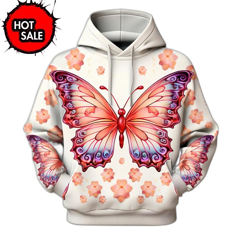 Arrivals Colorful Butterfly 3D Print Hoodie Women Streetwear Oversized Pullovers Hoodie Sweatshirts Female Hooded Clothing