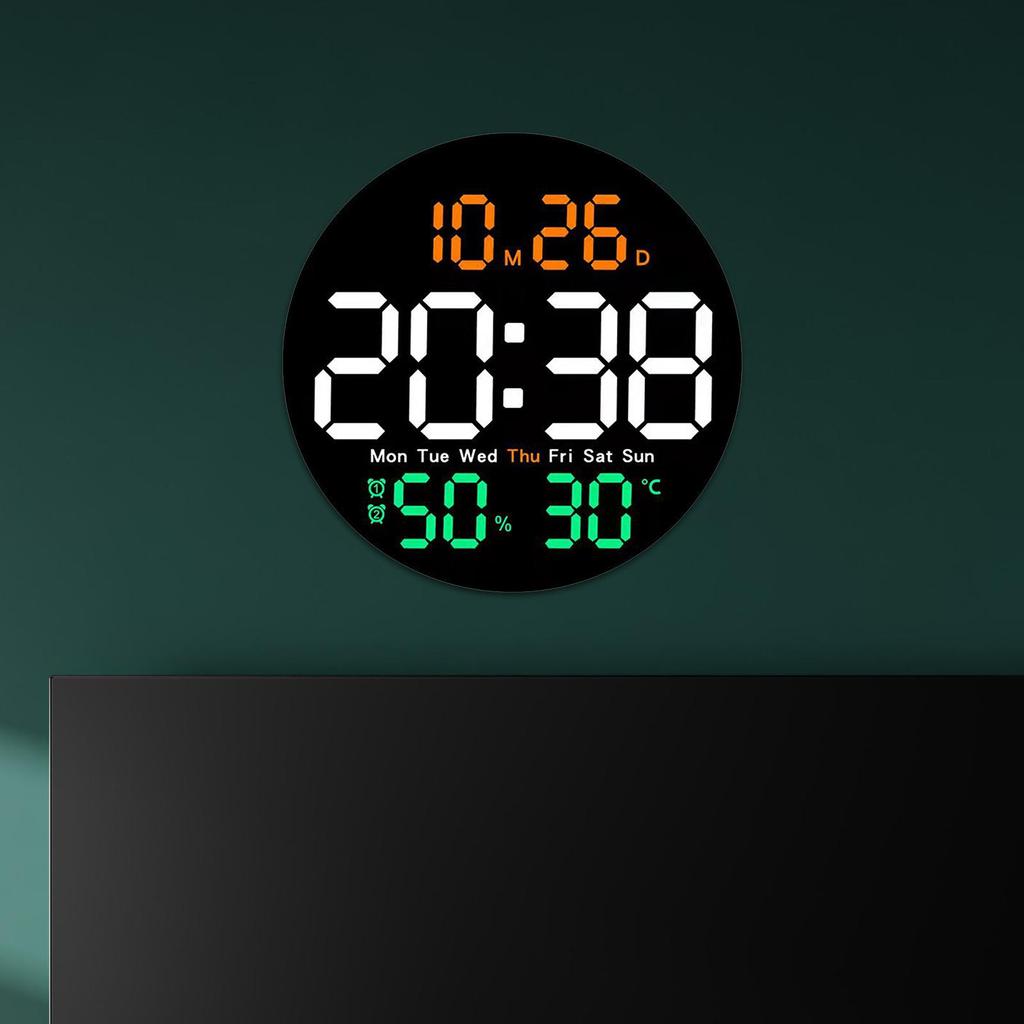 Digital Wall Clock Temperature Meter Mute Remote Control Digital Alarm Clock