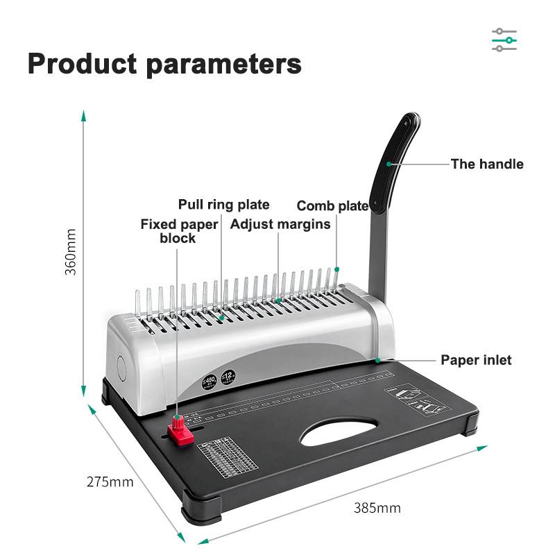 

Офисная машина для переплета формата А4/А3, 21 отверстие, для тяжелых условий эксплуатации, машина для переплета резиновым кольцом, машина для переплета гребенкой