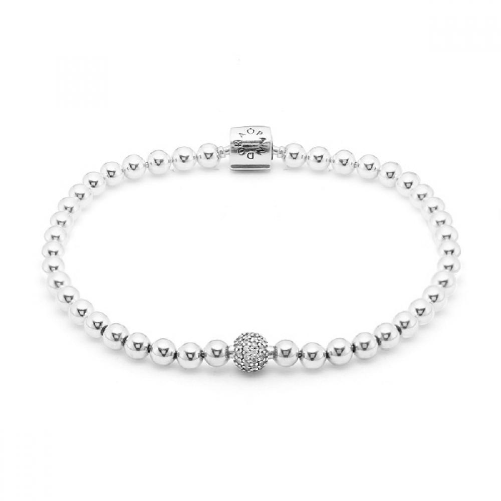 

Pandora 598342cz Signature Bead Pav Silver Bracelet 598342CZ-21