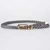 Women's Korean Style Candy Color Knotted Braided Leather Belt with Clip Buckle