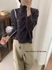 Women's Asymmetrical Button-Up Wool Cardigan - Soft High Neck Knit Sweater for Autumn and Winter Layering