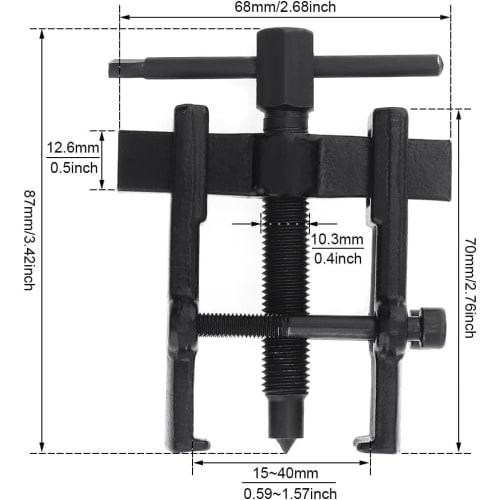 Ściągacz do łożysk, Ściągacz do kół pasowych z dwoma pazurami, Ściągacz do kół zębatych, Narzędzie do konserwacji samochodowej, Narzędzie do demontażu łożysk i kół pasowych (Czarny, 35x45mm)
