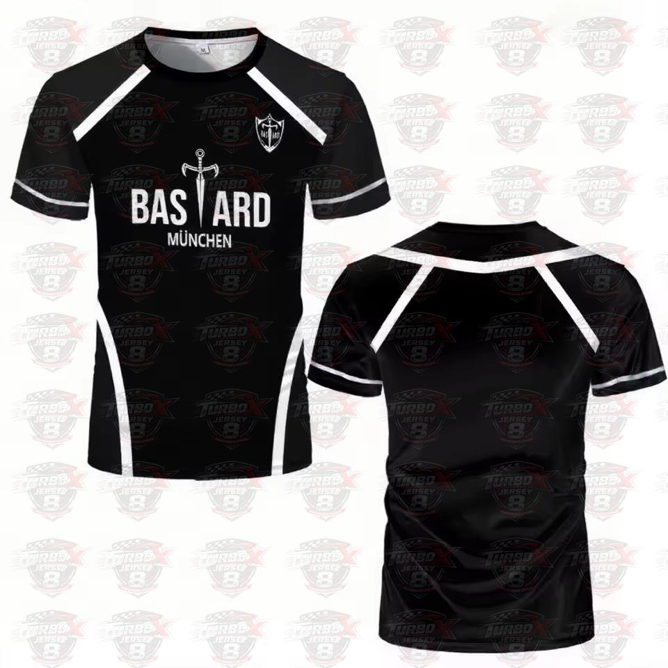 Blue Lock Anime Shirt Schwarz und Weiß Trikot Herren Fußball T-Shirt Kaiser Isagi Training Atmungsaktiv Sport Herren T-Shirt