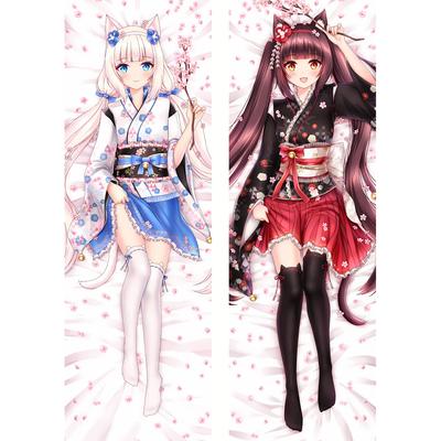 Anime NEKOPARA Dakimakura czekolada wanilia Cosplay poszewka z postacią do przytulania Case 2-drukowana z boku poduszka dekoracyjna poszewka na poduszkę