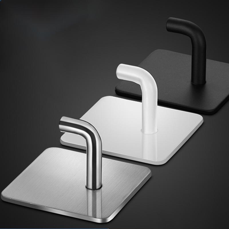 Rustfrie stålkroker Uten hulltaking Veggoppheng Sporløse Sterke Selvklebende Kroker Veggstativer Kleskroker Bak Badedørene