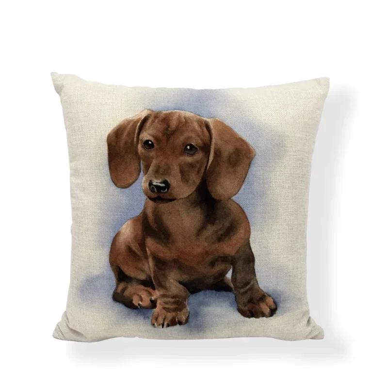 New Design Dog Cushion Covers Cute Animal Seagull Butterfly Painted Home Decor Living Room Couch Gifts Throw Pillows Cases