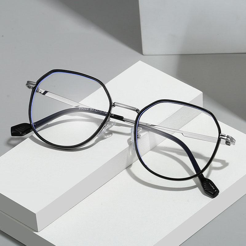 New Style Eyeglass Frames Polygon Shape Anti Blue Light Man Glasses TR90 Material Trendy Stylish Women's Glasses Frame