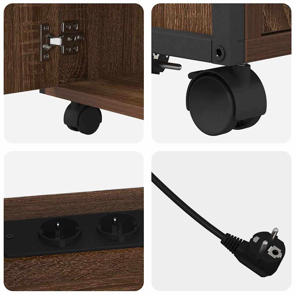 Cabinet with Charging Station Brown Oak Effect 61 x 46 x 67 cm