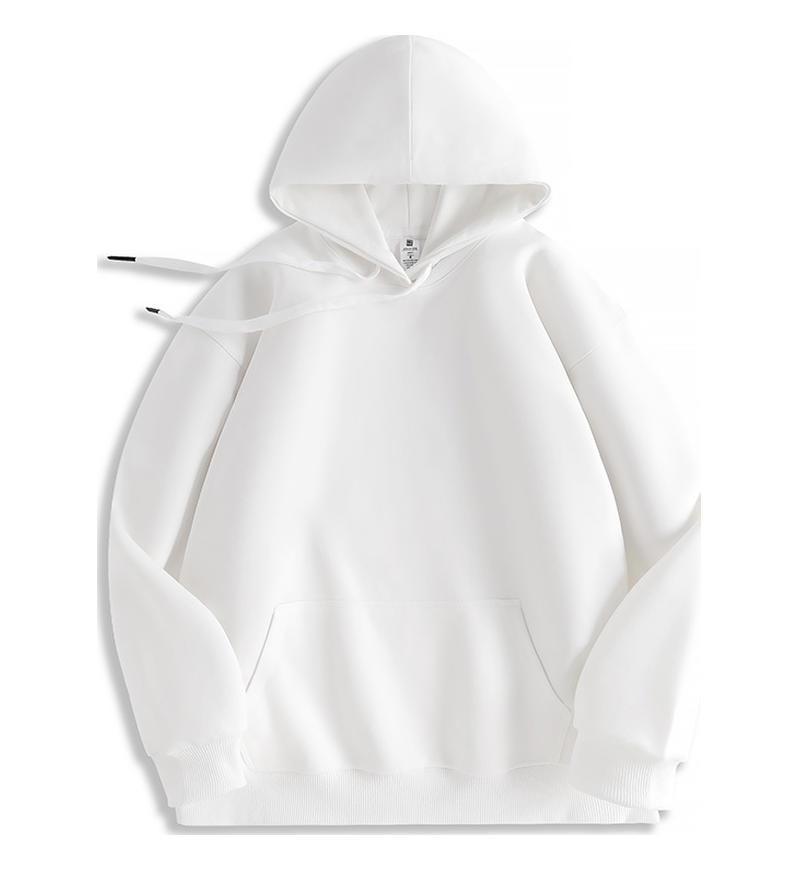 Black Solid Color Hooded Sweatshirt for Women - Korean Style, Loose Fit, Casual, Versatile, Plus Velvet Jacket for Autumn/Winter.