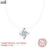 EFFIE QUEEN 925er Sterling Silber Halskette mit strahlendem vierblättrigem Klee-Schliff Zirkonia Verfeinerter Schmuck für Damen Freizeitkleidung LZN33