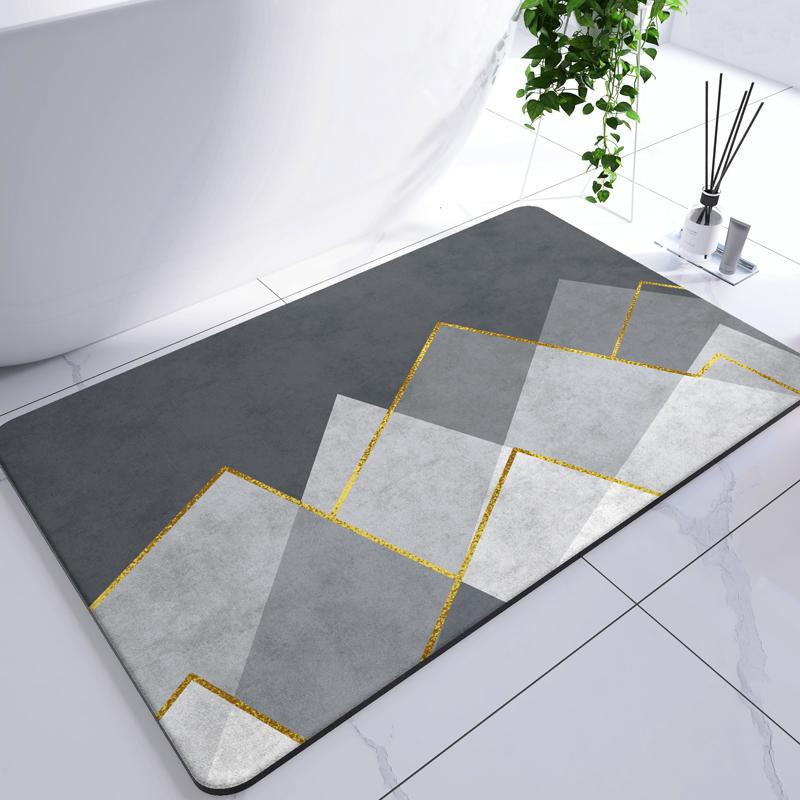 Diatomite Leaf Bath Mat Foot Mat Non-slip Bathroom Rug Absorbent Bath Carpet Quick Drying Shower Toilet Bathtub Doormat Washable
