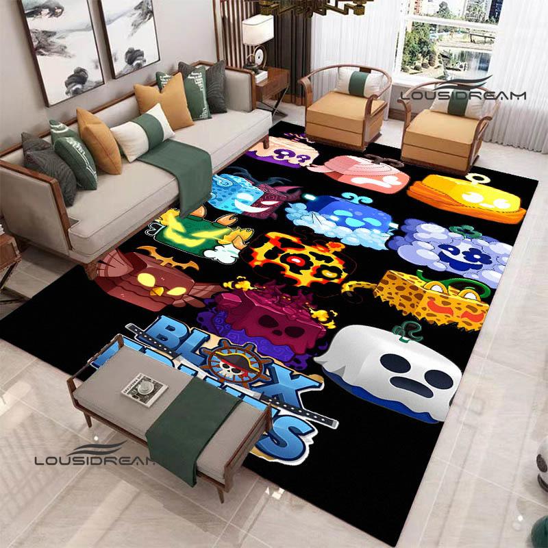 3D game B-blox fruits printed carpet Non-slip carpet outdoor carpets area rug Home bedroom decor rug for bedroom birthday gift