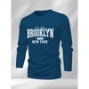[Long-Sleeve City Print] Vintage Brooklyn New York Long-Sleeve T-Shirt | City Print Top