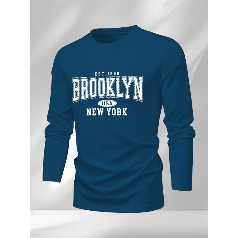 [Long-Sleeve City Print] Vintage Brooklyn New York Long-Sleeve T-Shirt | City Print Top