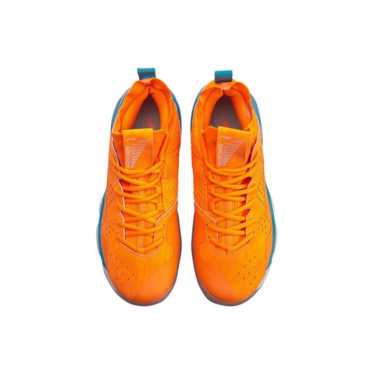 Li Ning 2 Rutschfest Leicht Nicht Rutschend Leicht Mittelhoch Badminton Schuhe Unisex Neon Glow Orange AYZP001-1