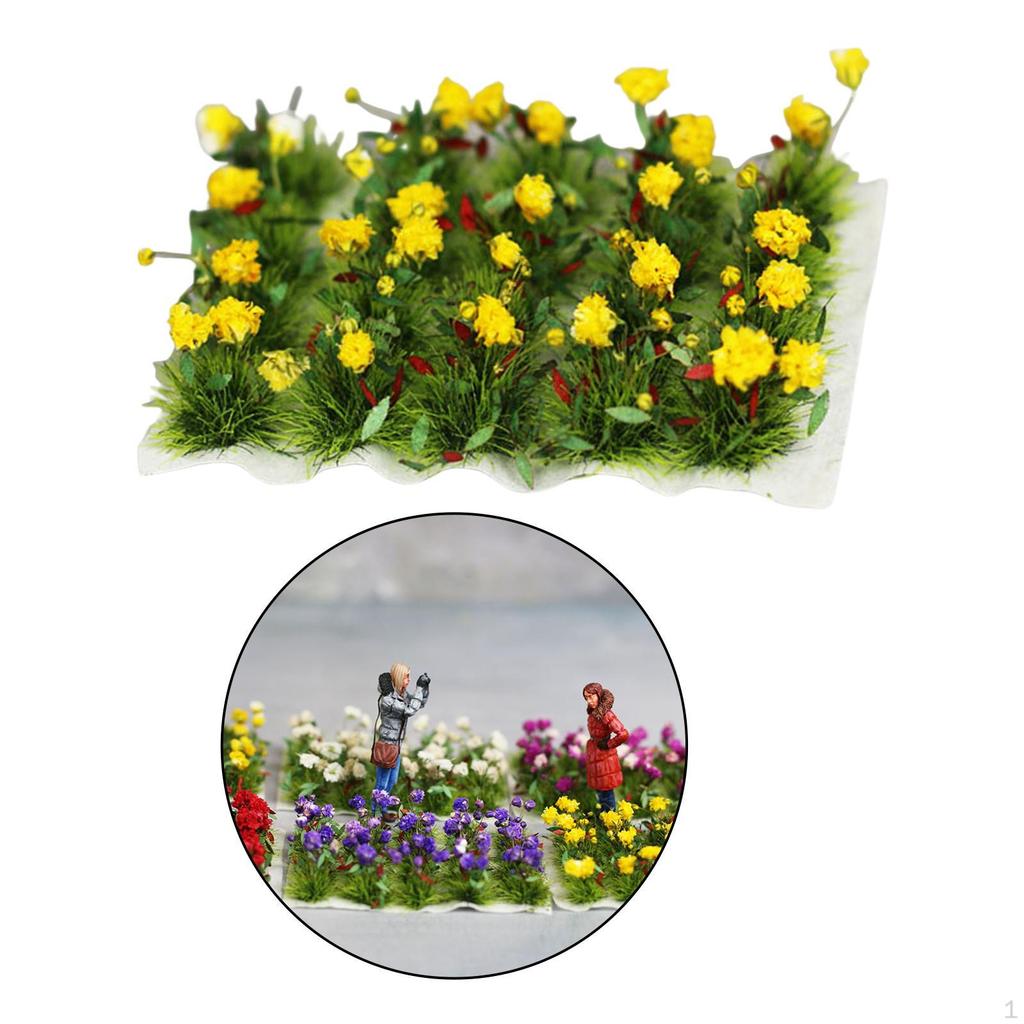 Grass Landscape Modelling Flower Cluster Scenery for DIY Miniature Railway Model