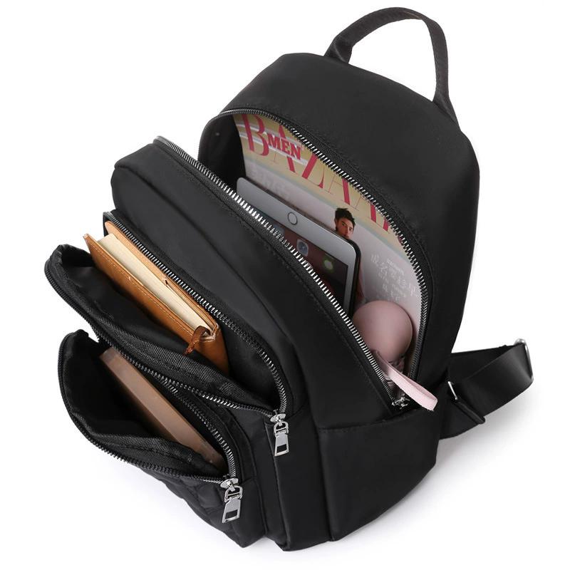 Damen-Rucksack in Unifarbe, Minimalistisches Design Reißverschluss Tagesrucksack, Lässige Leichte Umhängetasche für Tägliches Reisen Schulweg