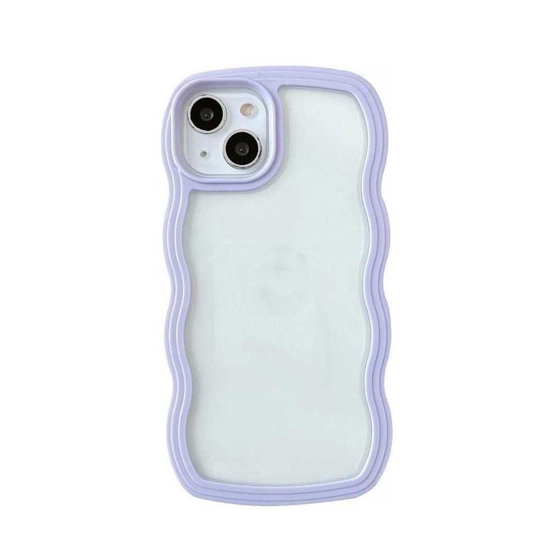 Simple Fashion Wave Frame Clear Shockproof Back Cover For iPhone 16 Pro Max 15 14 Plus 13 12 11 17 Pro Max 17 Air Case