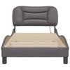 LED Bed Frame without Mattress  Hvar  Gray 90 x 200 cm