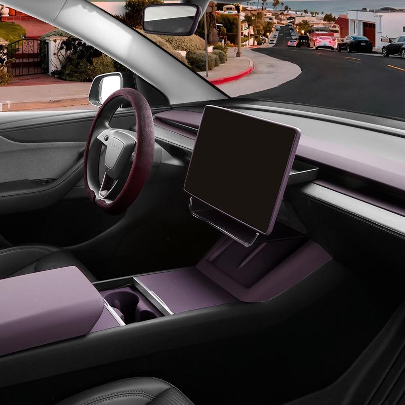 Updated Tesla Model 3/Y Center Console Silicone Wireless Charger Decor Accessory.