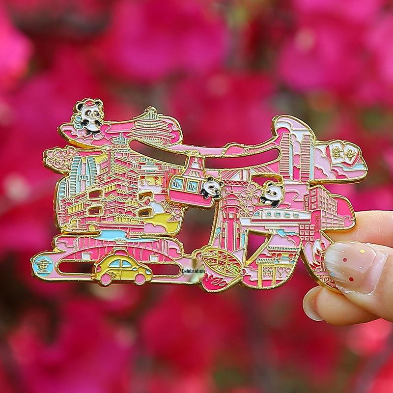 Chongqing Skyline Metall Kühlschrankmagnet: Kulturelles & Kreatives Stadtbild Souvenir