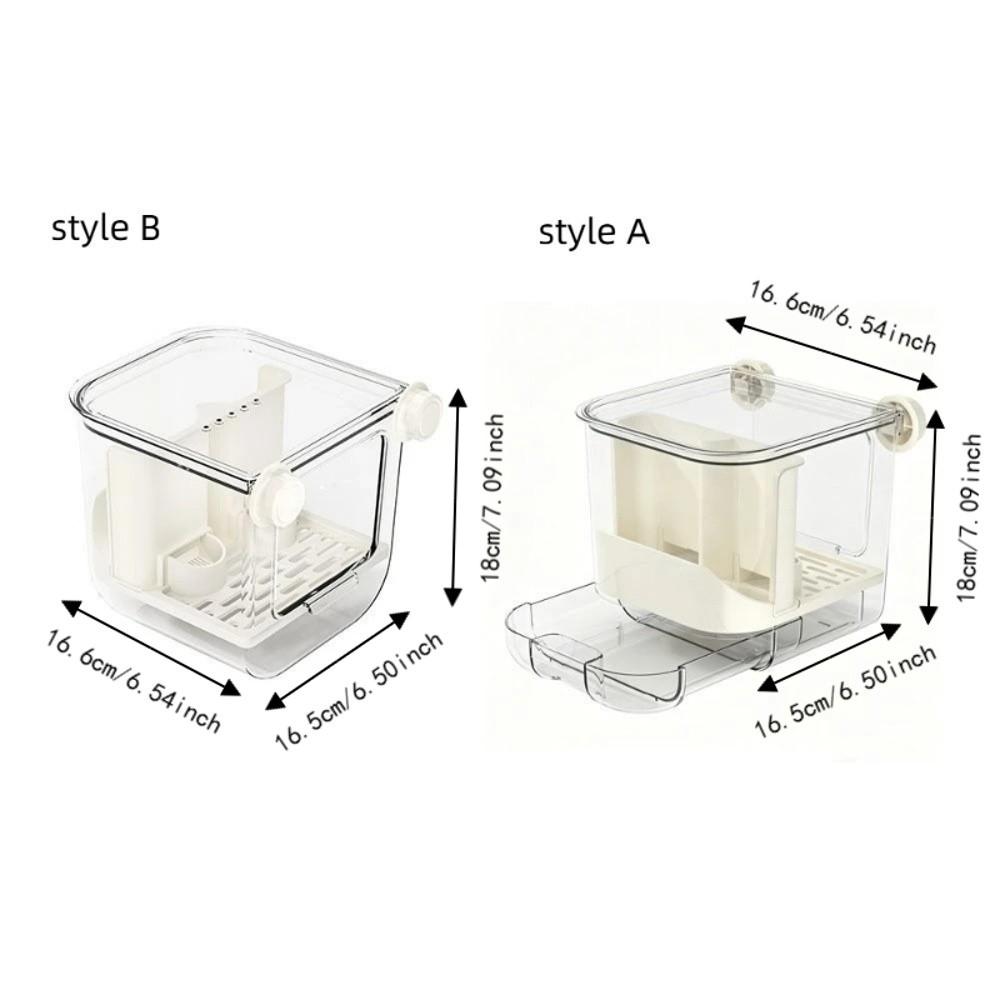 Splash-Proof Small Pet Hanging Cage Large Capacity Bird Bath Hanging Cage Feeder Parrot