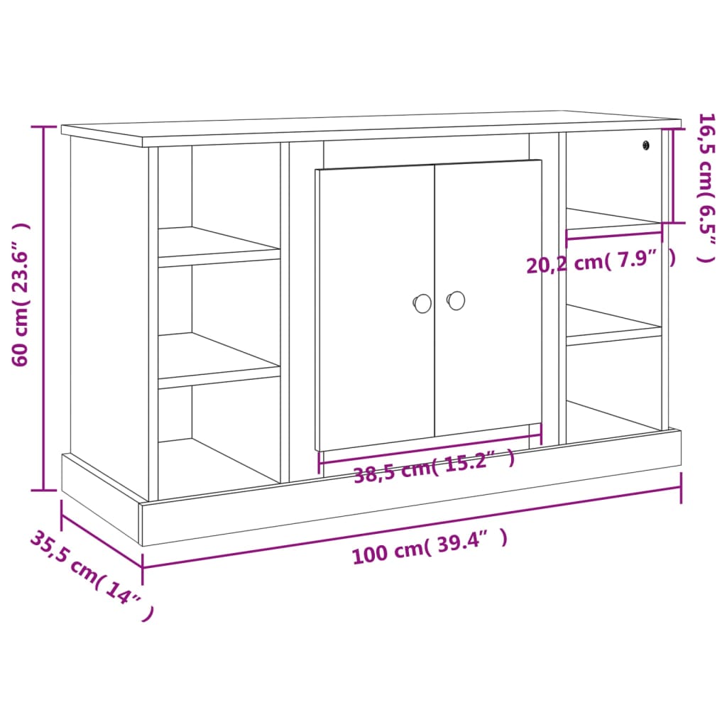 Sideboard Sonoma Oak 100 x 35.5 x 60 cm Engineered Wood