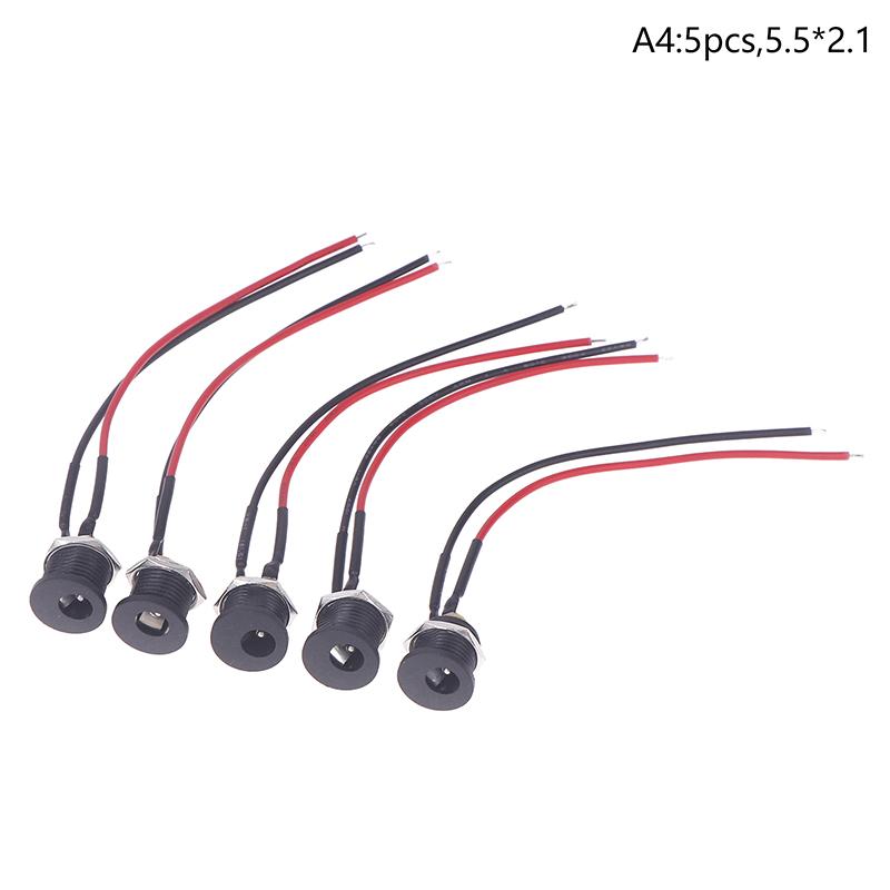 5/10 Stück 5,5 X 2,1 mm 5,5*2,5 mm Praktischer Schnappverschluss DC Strombuchse Buchse Weiblicher Panelmontageanschluss Port