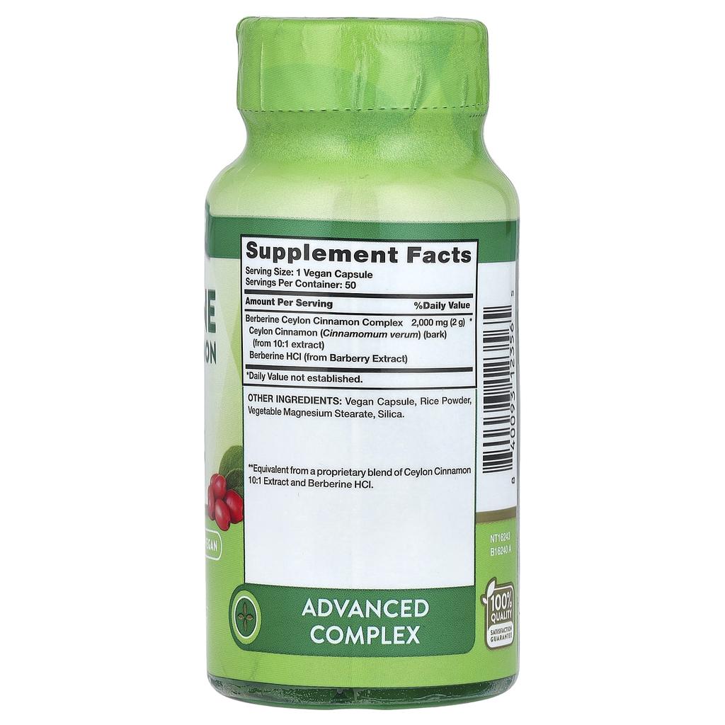 Nature'S Truth, Berberine Ceylon Cinnamon Complex, 2,000Mg, 50 Capsules