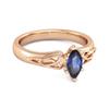 Celtic Blue Sapphire Ring 925 Sterling Silver Rose Gold Vermeil Trinity Knot Band Ring