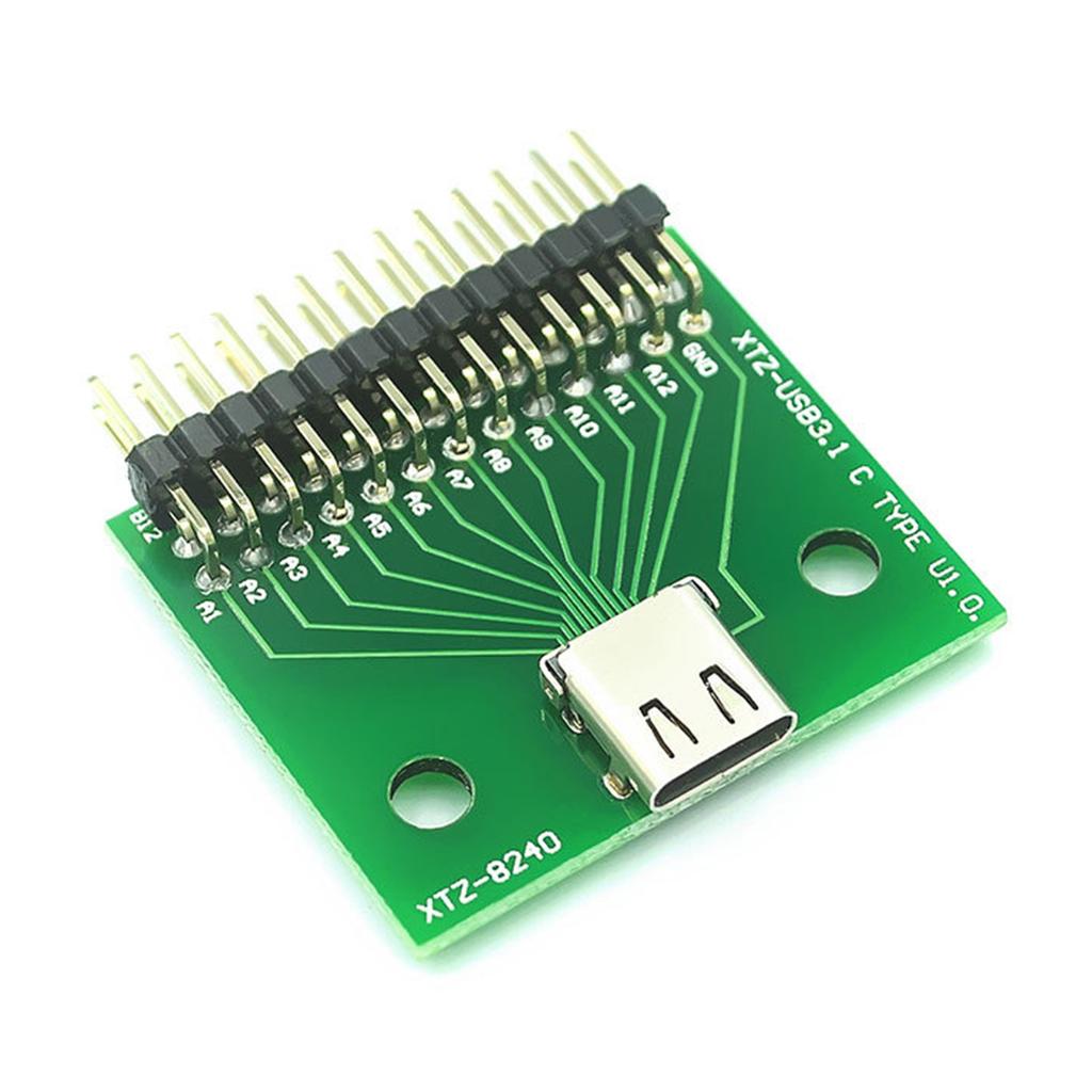 USB 3.1 Type C Female Test Board With 24P Connector Pin Header For Testing And Debugging