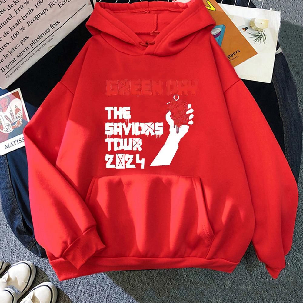 Hip Hop Green Day Saviors Band Hoodies for Autumn/Winter Grunge Sweatshirt With Hooded Casual Retro Clothing Moletom Soft Hoody