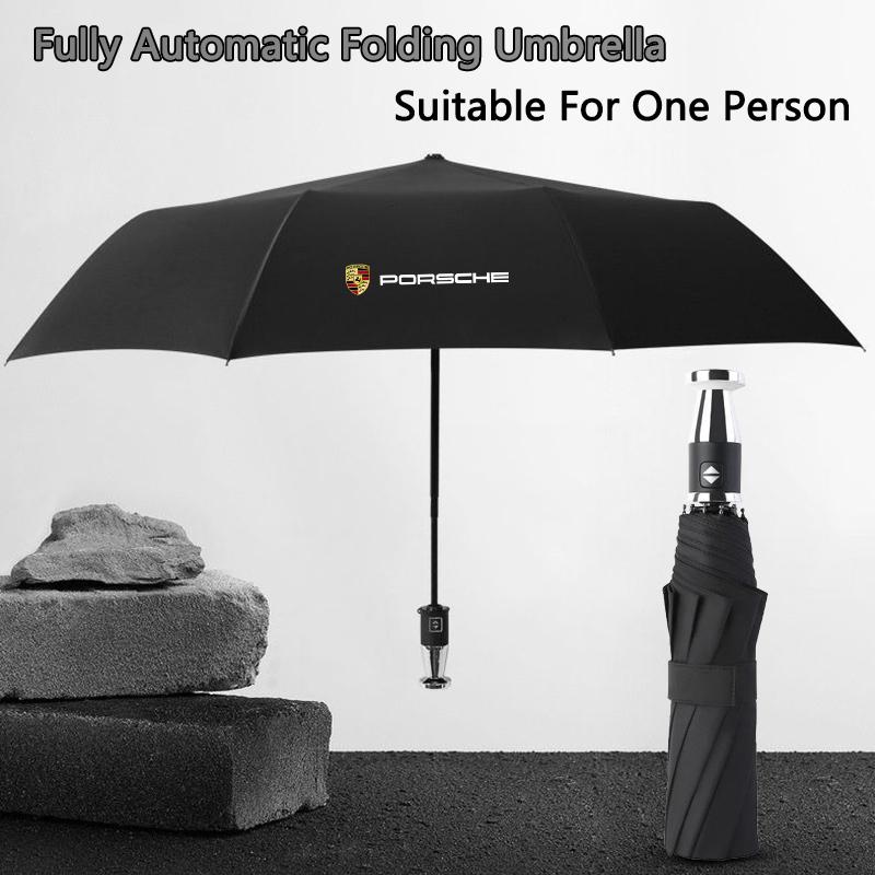 Upgraded Car Portable Automatic Folding Umbrella For Porsche Boxster Cayman Cayenne 911 Macan Panamera Auto Eemblems Accessories
