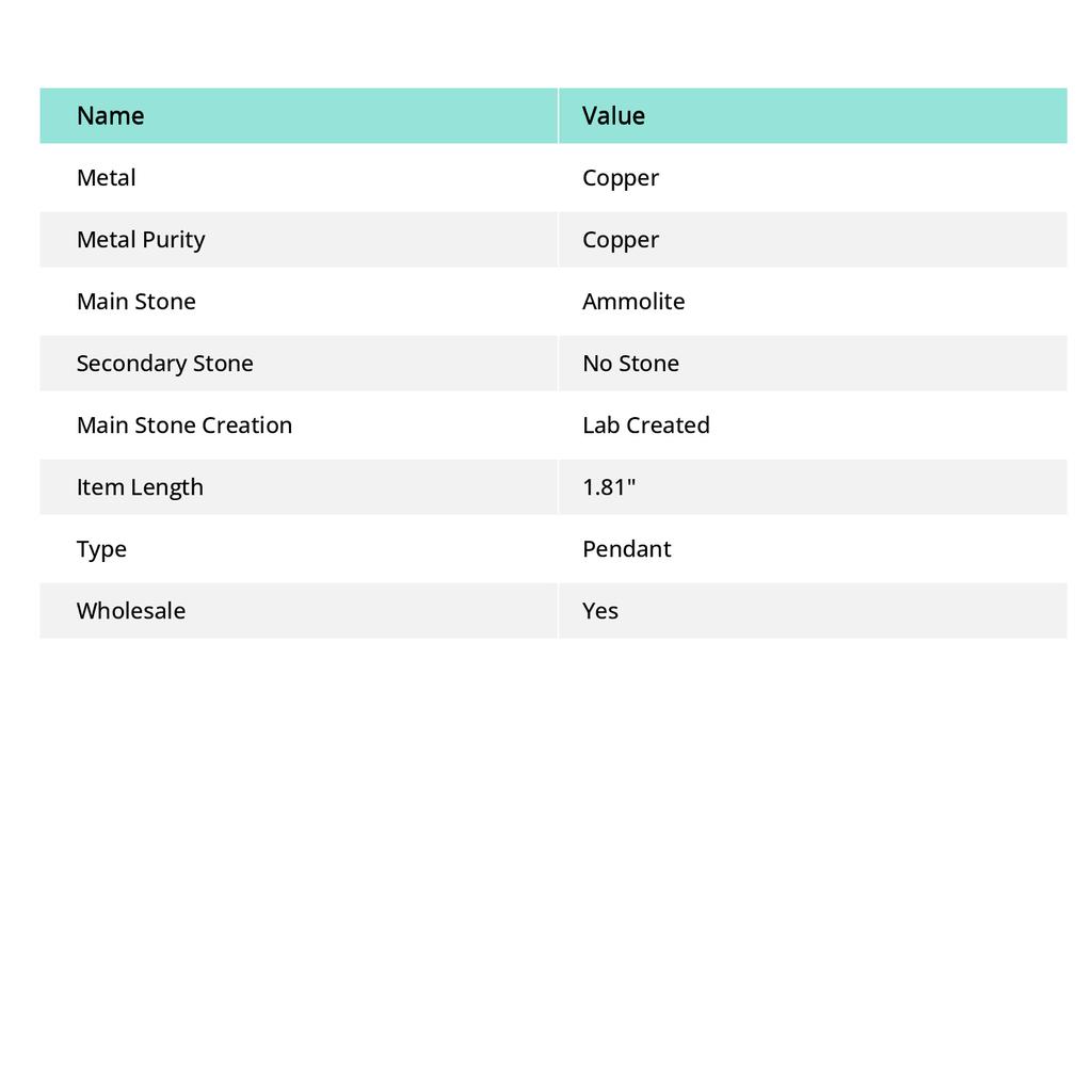Natürlicher Ammolit-Edelstein, 925er Sterling-Silber-Schmuckanhänger, 4,6 cm, p4f51