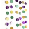 Cheerland Green Purple Gold Mardi Gras Mask Banner Paper Bead Garland Set for Mardi Gras Theme Party Decorations Triangle Flag Bunting for Fat