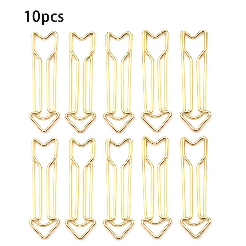 10pcs Arrow-Shaped Metal Paper Clips - for Office, Memo, and File Binding, Durable Metal Construction, Paper Clips for Desk