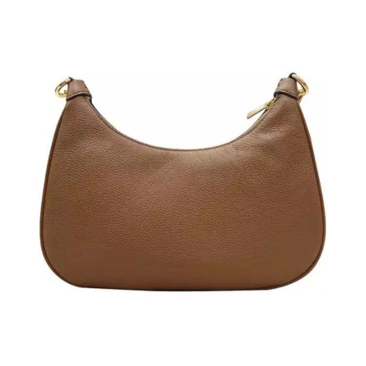Michael Kors Cora Solid Logo Letter Chain Hardware Zipper Closure Leather Half Moon Handbag Shoulder Crossbody Bag Large Women Handbags 35S2G4CW3L-230