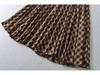 Women's High Waist Slimming A-line Brown Plaid Midi Skirt - 2025 Autumn/Winter Collection