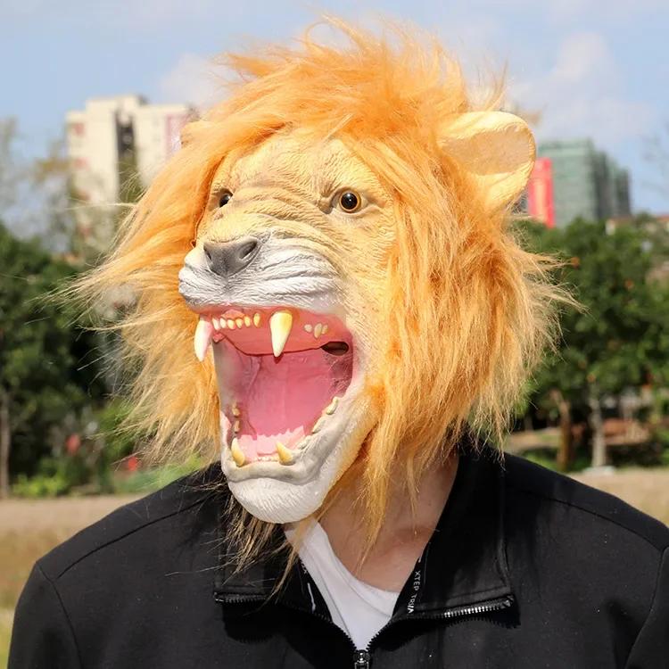 Zootopia Lví Maska Halloween Latexová Maska na Hlavu pro Cosplay Party Cosplay Maska Krále Divokých Zvířat pro Muže Halloweenské Párty Rekvizity