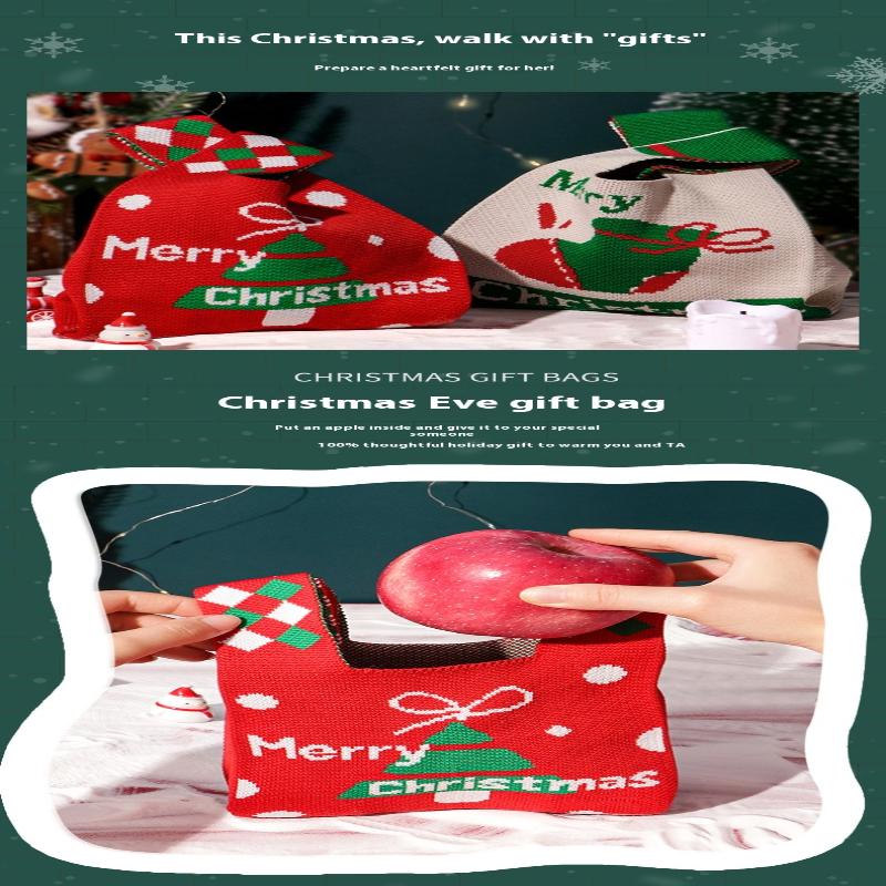 Christmas Gift Bags Xmas Santa Sacks Packaging Knitted Storage Bag Merry Christmas Kids Candy Bag Home Decor Christms Decoration