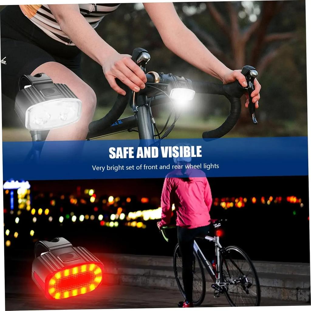 Cycling Bicycle Front Rear Light Set Bike USB Charge Headlight Light Waterproof MTB Waterproof Taillight LED Lantern Bike Parts