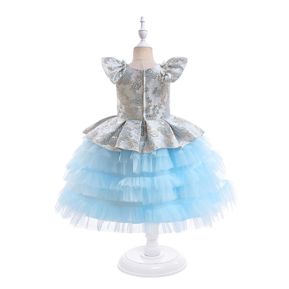 Kids Dress Infant Baby Baptism Dress For Girls Kids Wedding Party Dresses Bow Beaded Tulle Christening Gown Birthday Children Clothes