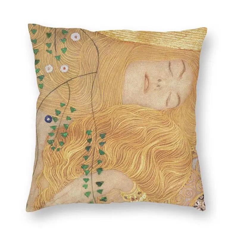 Gustav Klimt Painter Symbolism Art Cushion Cover Tree Of Life Stoclet Frieze Throw Pillow Case Square Pillowcase Home Decoration