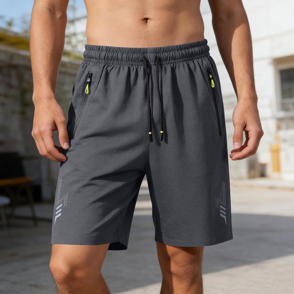 Men's Quick Dry Gym Shorts with Zipper Pockets - Lightweight Athletic Shorts for Running, Training, and Summer Workouts