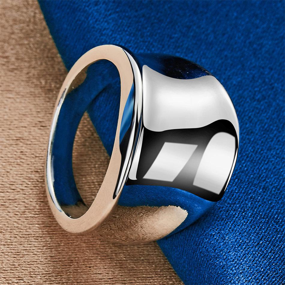 1 Piece Of 925 Sterling Silver 6-10# Polished Wide Ring Fashionable Engagement Accessory Jewelry Gift For Women