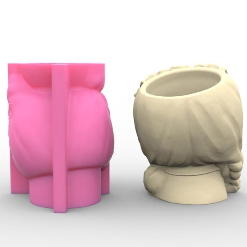 Wreath Girls Pen Holder Silicone Molds Table Ornament Mould Plasters Making Tool Succulent Planter Mold Easy To Clean