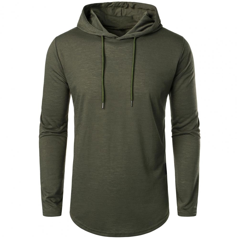 Herren Herbst Hoodie Langarm Kapuzen Kordelzug Einfarbig Mittellang Weich Lässig Einfacher Stil Warm Herren Top Sweatshirt Herbst Cl