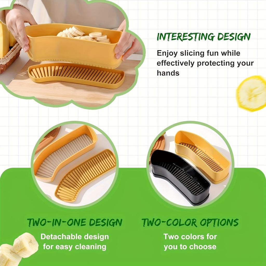 1pc Multifunctional Fruit Slicer Cup Banana Slicer, Cucumber, Strawberry Slicer, Ham Egg Slicers, Kitchen Portable Slicing Tool