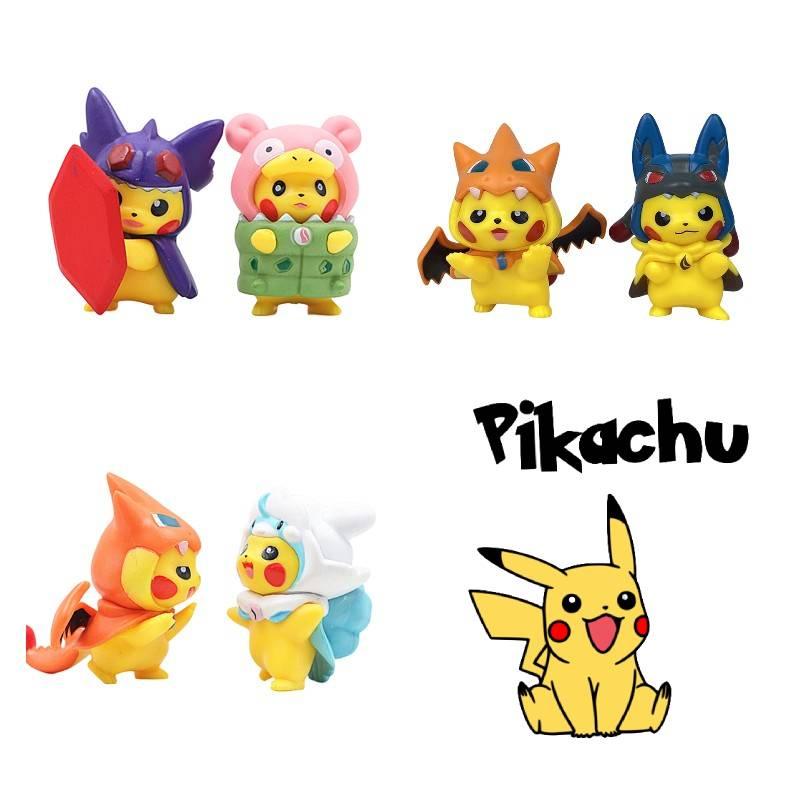Adorable Pikachu Costume Figures Set For Desk And Car Decor